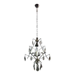 1950s Vintage Three-Light Cage Chandelier, Italy For Sale