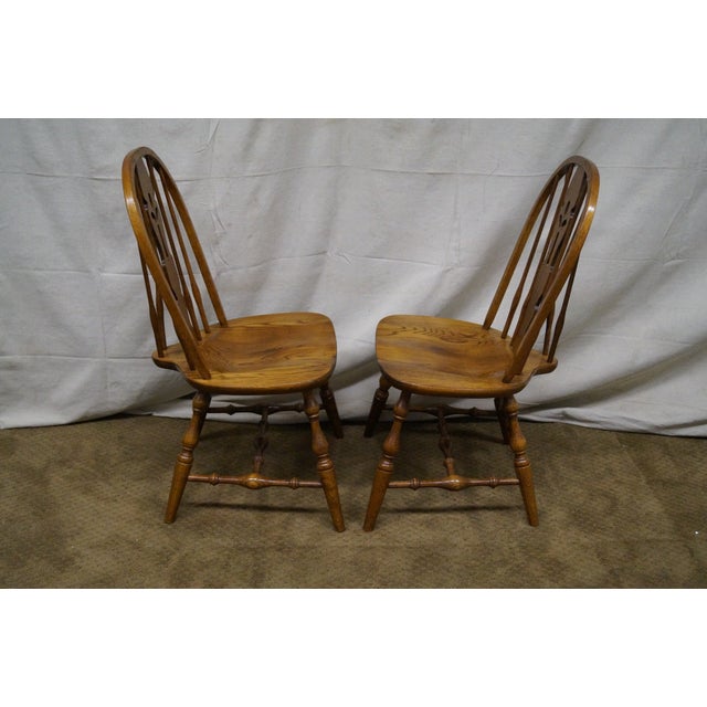 Nathan Hale Oak Windsor Dining Chairs Set of 6 Chairish