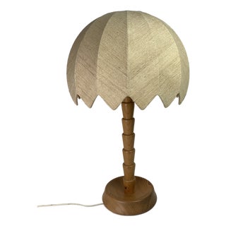 Pine Palm Table Mushroom Lamp from Temde, Switzerland, 1970s For Sale