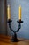 Brutalist Double Candelabra in Carved Wood and Wrought Iron, 1960s For Sale - Image 4 of 10