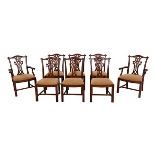 Set of 8 Henredon Chippendale Mahogany Dining Room Chairs For Sale