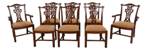Set of 8 Henredon Chippendale Mahogany Dining Room Chairs