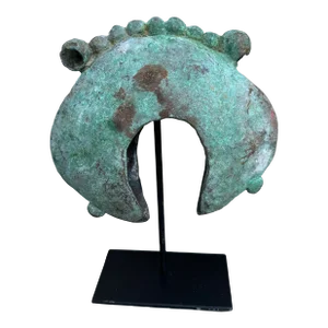 Vintage, Antique Turquoise African Currency Cuff on Custom Stand