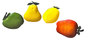 Italian Fruit-Shaped Holders in Enamelled Metal, 1940s, Set of 4