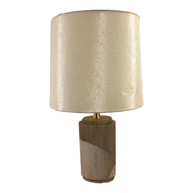 Travertine Table Lamp, 1970s For Sale