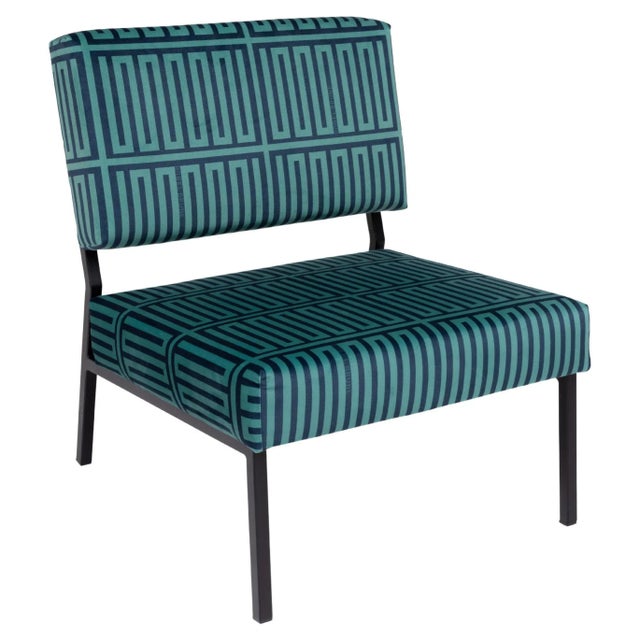 Elios Green and Blue O2 Armchair by Babel Brune For Sale - Image 6 of 6