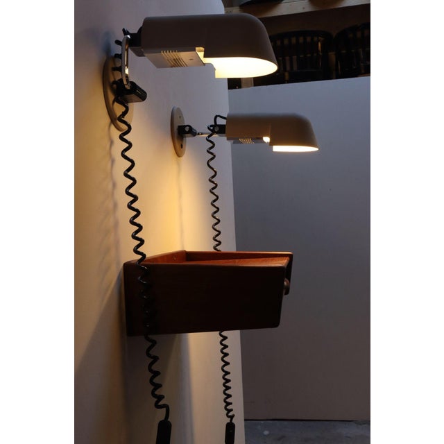 Taupe Pair of Vintage Italian "Pala" Wall Scones by Danilo & Corrado Aroldi for Luci For Sale - Image 8 of 18