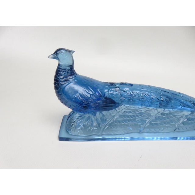 Art Deco Table Lamp in Blue Glass from Verlys France, 1920s For Sale - Image 13 of 18