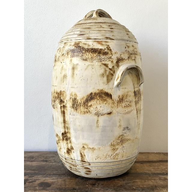 Late 20th Century Vintage Original Monumental Studio Pottery Lidded Moonchild Vase For Sale - Image 5 of 11