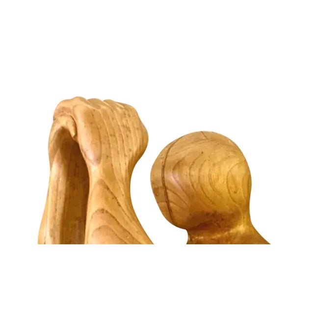 Chocolate Vintage Hand Carved Wood Abstract Sculpture For Sale - Image 8 of 12