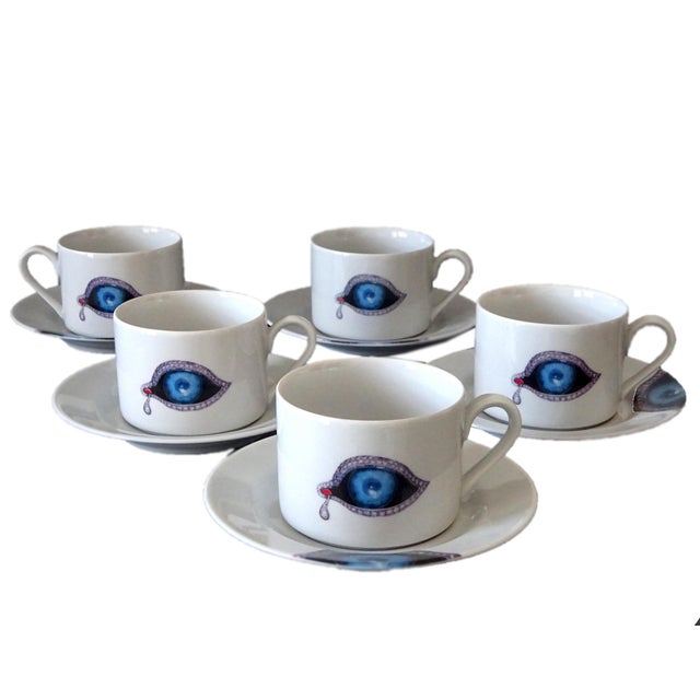 Porcelain Cups and Saucers from Salvador Dali, 2004, Set of 5 For Sale - Image 14 of 14