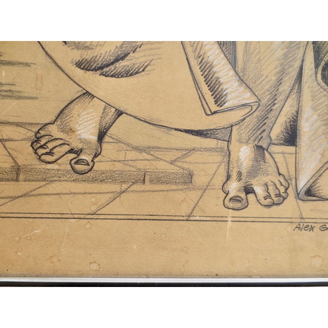 Alex Gamburg Drawing of Moses Law Giver Late 20th For Sale - Image 4 of 12