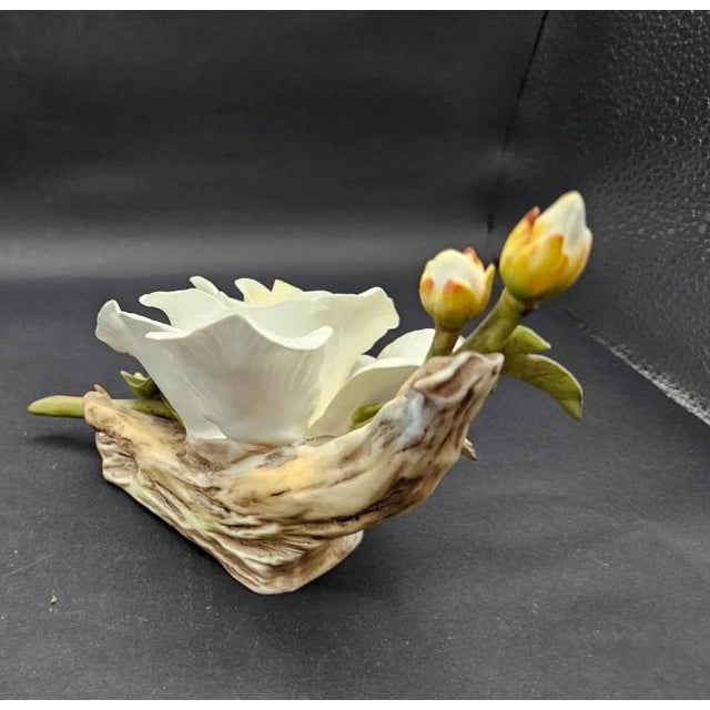 1970s Vintage 1970s Towle Fine Bone China White Rose Natural World Display Sculpture For Sale - Image 5 of 8