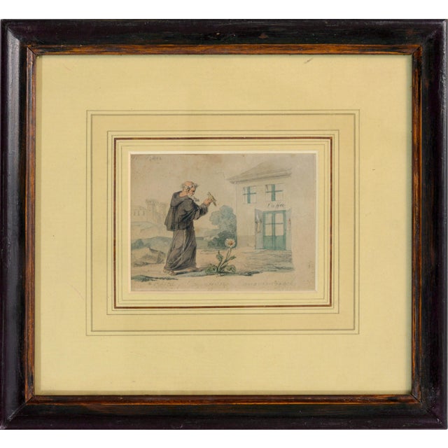 Figurative Composition, 19th Century, Watercolor Drawings on Paper, Framed, Set of 4 For Sale - Image 4 of 8