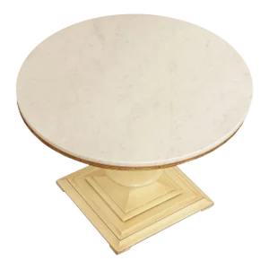 American of Chicago Vintage Round Marble Top Neoclassical Style Coffee or Center Table