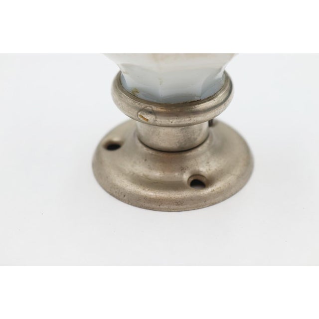 Antique Milk Glass Nickeled Brass Dummy Door Knob For Sale - Image 4 of 5