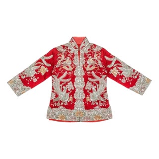 Framed Chinese Embroidery Southern Bridal Jacket For Sale
