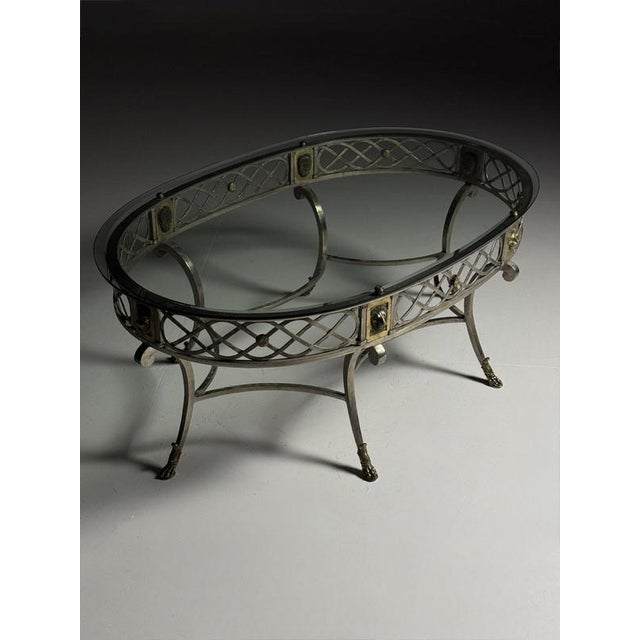 1980s Empire Metal Coffee Table with Glass Top, 1980s For Sale - Image 5 of 18