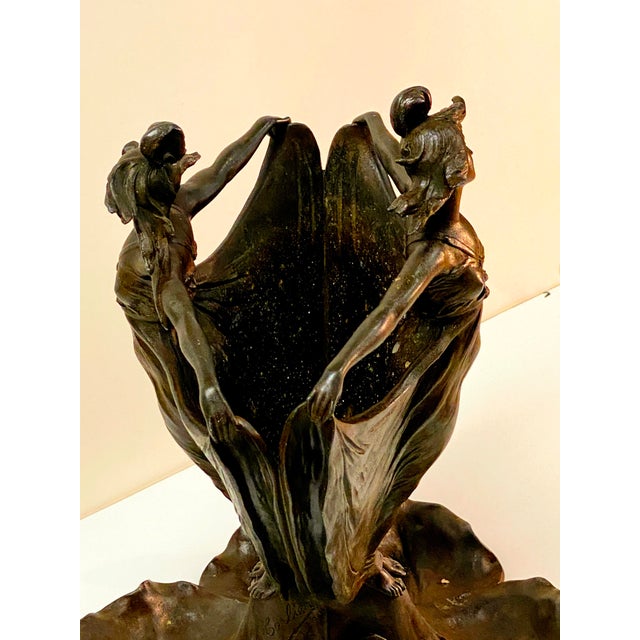 Emile Joseph Nestor Carlier Figural Bronze Vase For Sale - Image 9 of 12