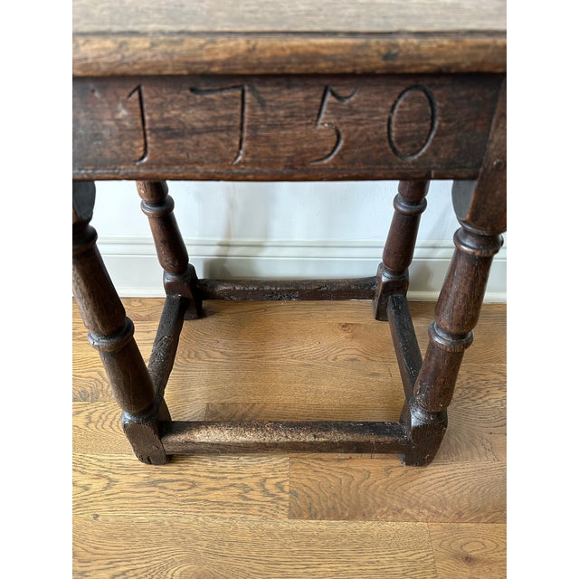 Brown 18th Century Oak Joint Stool For Sale - Image 8 of 11