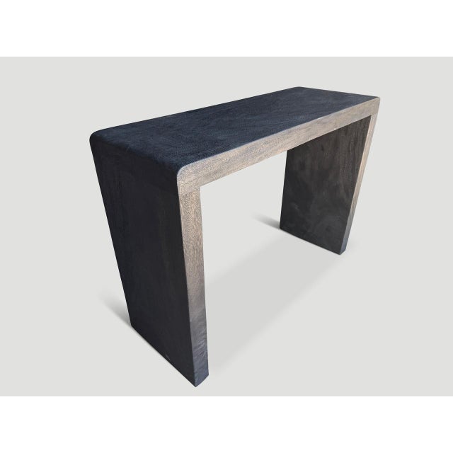 2010s Andrianna Shamaris Minimalist Charred Suar Wood Console For Sale - Image 5 of 5