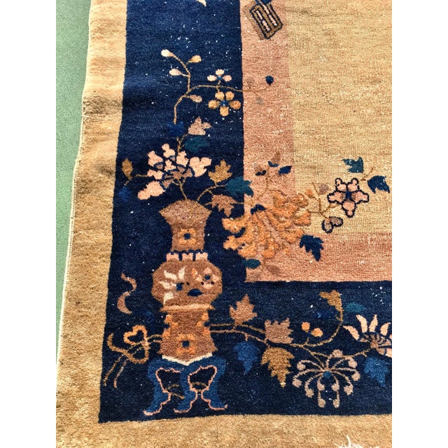 Late 19th Century 19th Century Antique Art Deco Chinese Peking Rug - 10’1’x11’10" For Sale - Image 5 of 6