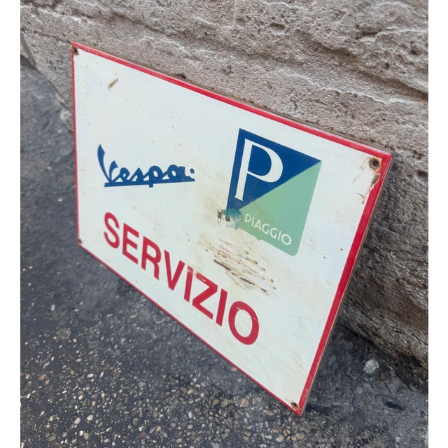 1960s Vintage Piaggio Vespa Sign, 1960s For Sale - Image 5 of 6