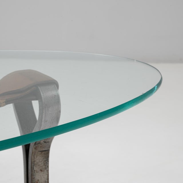 1950s French Brutalist Glass Coffee Table By Jacques Adnet For Sale - Image 11 of 18