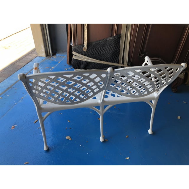 Nice two seat settee. Durable factory finished white powdercoat over metal. Rugged and yet light weight enough for very...
