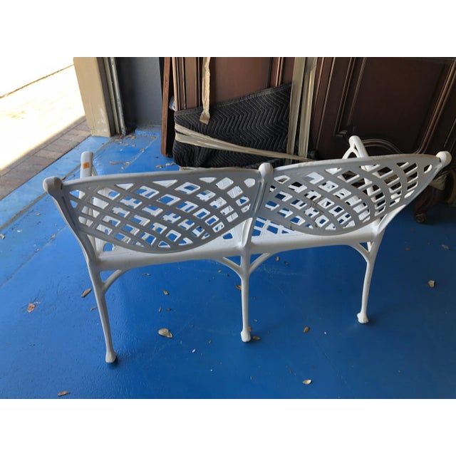 Nice two seat settee. Durable factory finished white powdercoat over metal. Rugged and yet light weight enough for very...
