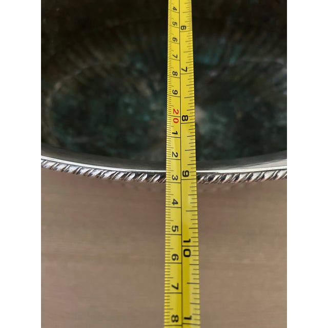 Large 1920s Silverplate Footed Oval Urn With Lion Head Details For Sale - Image 12 of 12