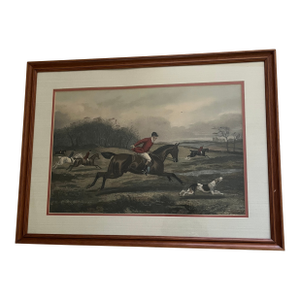 Mid 20th Century Lithograph Print of Hunt Scene by Walsh