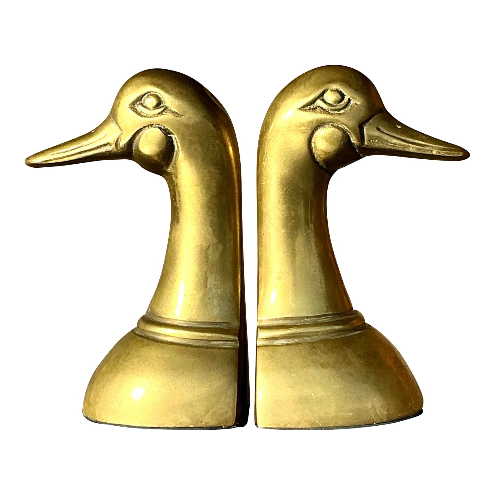 Brass Duck Head Bookends