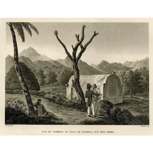 Antique print, titled: 'Vue du Tombeau de Raja de Taybeno, sur l'Ile Timor.' - ('View of the Tomb of the Raja of Taybeno...
