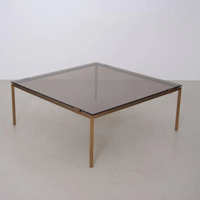 Brass and Glass Coffee Table in the Style of Maison Jansen, 1970s For Sale - Image 6 of 7