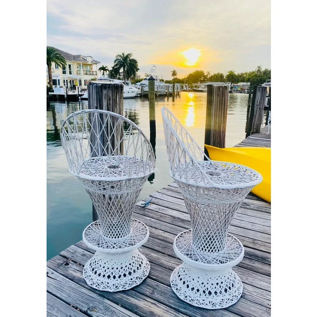 Russell Woodard Spun Fiberglass Bar Stools- Set of 2 For Sale In Miami - Image 6 of 9
