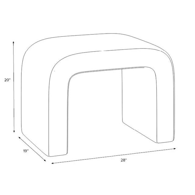 Transitional Lulu Waterfall Ottoman in Evelyn Natural For Sale - Image 3 of 5