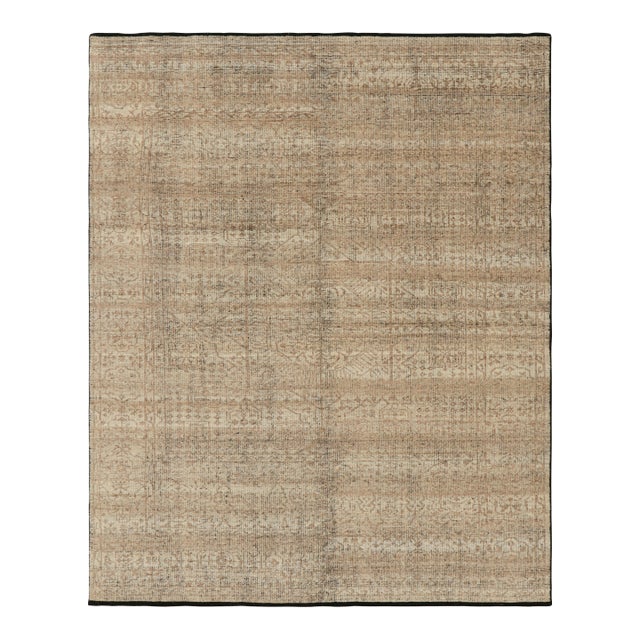 Rug & Kilim’s Mamluk Style Rug with Geometric Floral Patterns in Beige-Brown - 6x9 For Sale