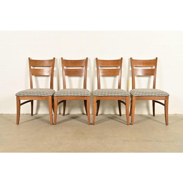 Stickley Mission Oak Arts & Crafts Dining Chairs, Set of Four For Sale - Image 14 of 14