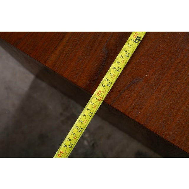 Wood Mid Century Modern Side Table Square End Tambour Door Walnut Wood Vintage For Sale - Image 7 of 8
