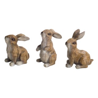Carved Stone Garden Rabbit Figurine (Set of 6) For Sale