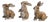 Carved Stone Garden Rabbit Figurine (Set of 6) For Sale
