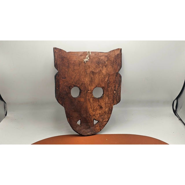 1970s Vintage Indonesian Wooden Mask Sculpture, 1970s For Sale - Image 5 of 8