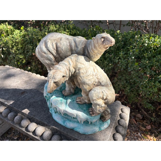 Continental Glazed Porcelain Polar Bear Sculpture For Sale - Image 4 of 11