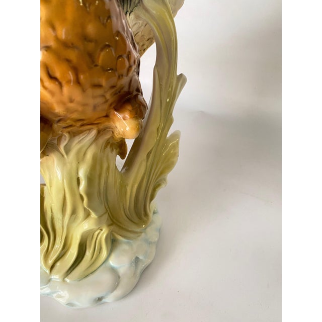 Large Ceramic Flying Duck in the Style of Delphin Massier Brown, 20th Century For Sale - Image 4 of 16