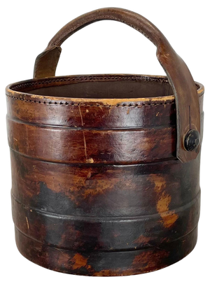 Hollywood Regency Argentinian Leather Waste Paper Basket, 1950s