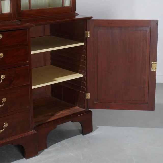 Wood 18th Century George III Mahogany Breakfront Bookcase For Sale - Image 7 of 10
