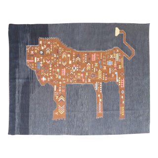 Late 20th Century Persian Lion Kilim - 5'1" x 6'5" For Sale