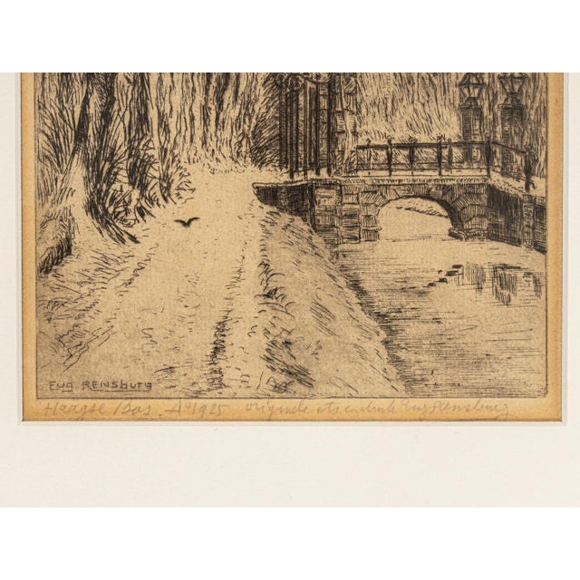 Eugène Rensburg, The Hague, 1925, Etching on Paper, Framed For Sale - Image 4 of 10