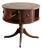 Vintage Mahogany Revolving Drum Library Table With Leather Top Duncan Phyfe Style Rotating Bookcase End Table For Sale